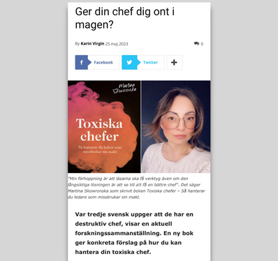 Tidningsartikel i Ingenjören - medlemstidning för Sveriges Ingenjörer