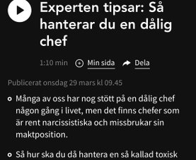 Radioinslag i Morgon i P4 Stockholm om toxiska chefer